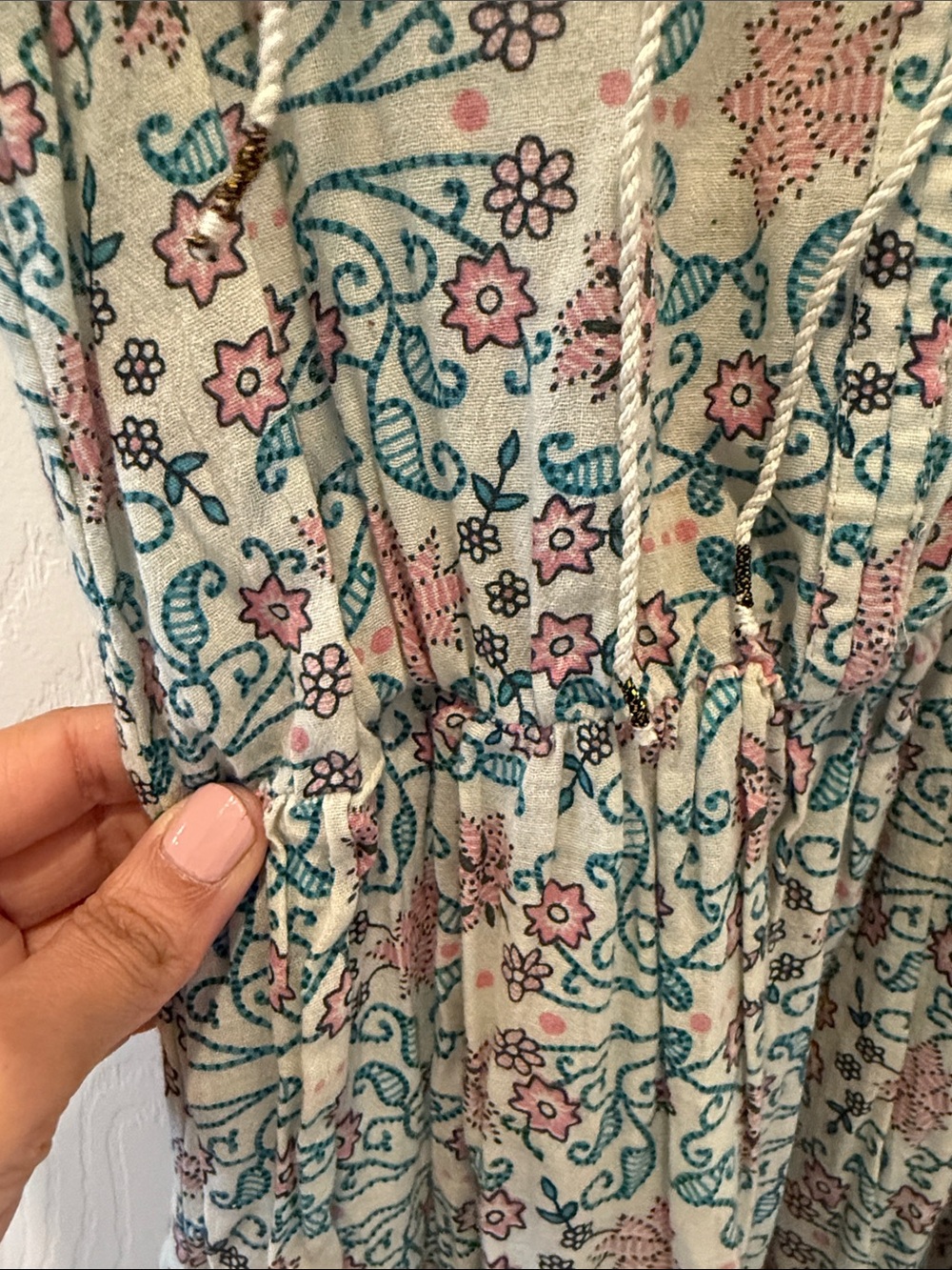 Ulla Johnson Lightweight Floral Midi Dress in Cream, Pink and Teal. Size 2 - Picture 7 of 9